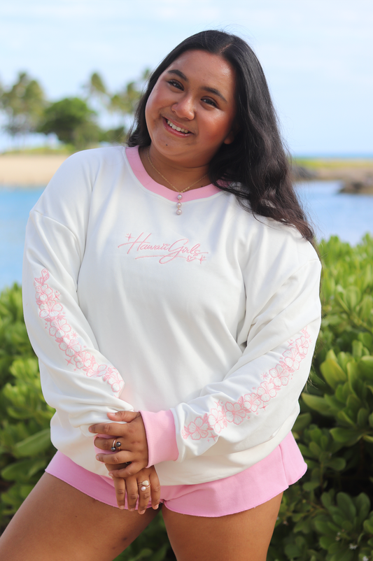 Hawai'i Girls Pink Hibiscus Sweatshirt