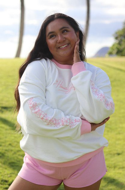 Hawai'i Girls Pink Hibiscus Sweatshirt